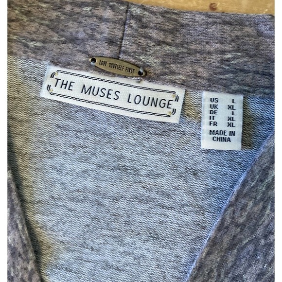 NEW The Muses Lounge Printed Tie Waist Cardigan Size Large Women’s Pink - Picture 3 of 7